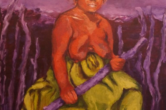 a Woman with stick 2 - 2018 - Acrylic on Canvas - 80x100 cm