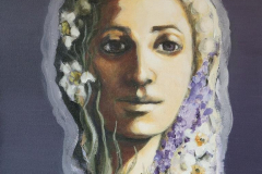 Woman with Flowers - 2020 - Acrylic on Canvas - 45x60 cm