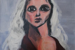 Woman with white Scarf - 2020 - Acrylic on Canvas - 30x30 cm