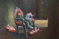 a chair and dolls 2 - 2022 - Acrylic on Canvas - 60x45 cm