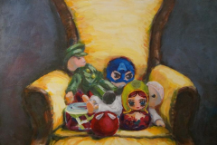 A Chair and Dolls 5 - 2022 - Acrylic on Canvas - 60x55 cm