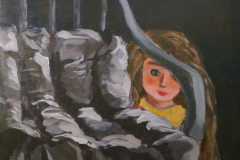 A Chair and Dolls 6 - 2022 - Acrylic on Canvas - 50x45 cm