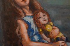 A Girl and a Doll - 2022 - Acrylic on Canvas - 60x45 cm