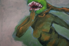 Mirror-The-Word-Maria-Lassnig-2024-Acrylic-on-Paper-29.7x42-cm