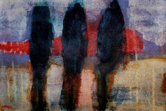 About marginalized blood3-The body of a murdered farmer and three trees-2025-Acrylic on Paper-29.7x42 cm